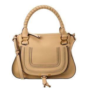 Chloé Marcie Medium Leather Satchel, Beige